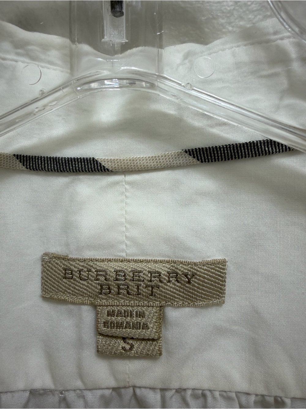Burberry Brit Tunic Popover Top Long Sleeve Embroidered Logo Cotton White Size S - Picture 11 of 12
